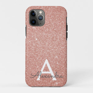 Capa Para iPhone 11 Pro Rosa Rosa Rosa Rosa Rosa Dourada, Brilhante e Mono