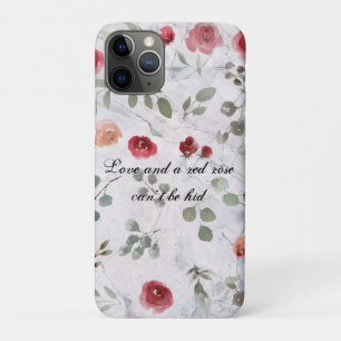 Capa Para iPhone 11 Pro Rosa vermelha Marble Elegante