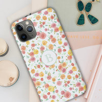 Rosas de aquarela com monograma
