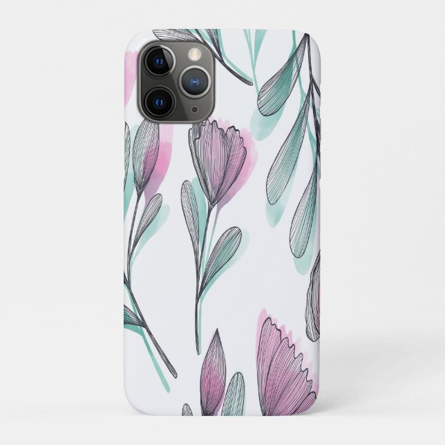 Capa Para iPhone 11 Pro Rosas roxas (Verso)