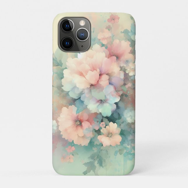 Capa Para iPhone 11 Pro Rosas Vintages Pastel (Verso)