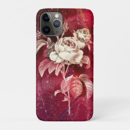 Capa Para iPhone 11 Pro ROSE on Red Background