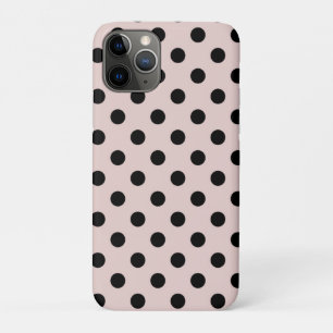 Capa Para iPhone 11 Pro Roxo Bege & Pontos Polka Pretos Ponto