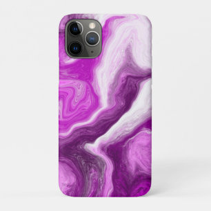 Capa Para iPhone 11 Pro Roxo e Mármores Brancos Personalizados