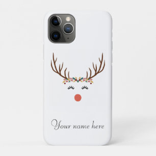 Capa Para iPhone 11 Pro Rudolph com Coroa Flor