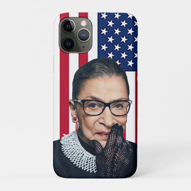 Capa Para iPhone 11 Pro Ruth Bader Ginsburg - bandeira americana (Verso)