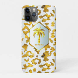 Capa Para iPhone 11 Pro Safari Chic Gold Leopard Print 