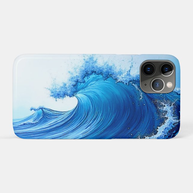 Capa Para iPhone 11 Pro Salpicos de Onda Azul Serene (Verso (horizontal))