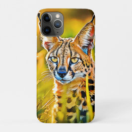 Capa Para iPhone 11 Pro Savannah Serval Wildcat Design