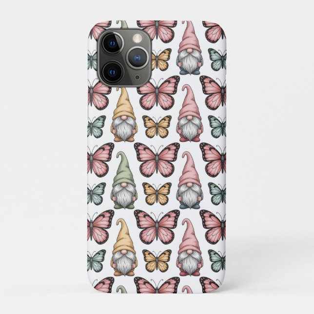 Capa Para iPhone 11 Pro Seamless Pattern with Gnomes and Butterflies (Verso)