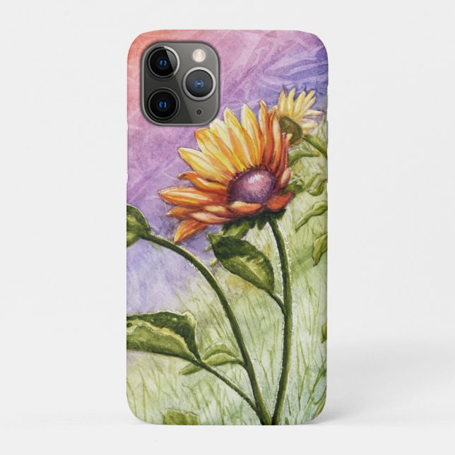 Capa Para iPhone 11 Pro Segredos de girassol em Sunset (Verso)
