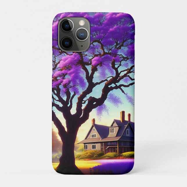 Capa Para iPhone 11 Pro **"Serenidade Rústica: O Embraque de Jacaranda Rox (Verso)