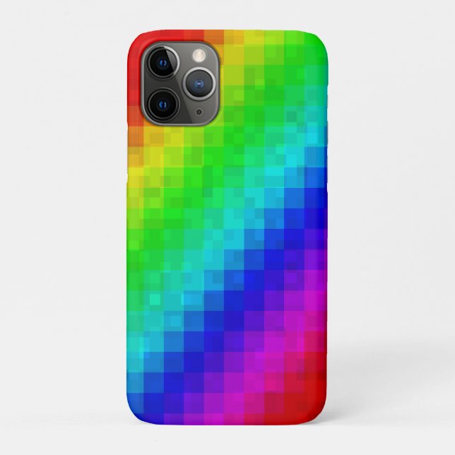 Capa Para iPhone 11 Pro Shimmer do Mosaico Arco-Íris Quente, (Verso)