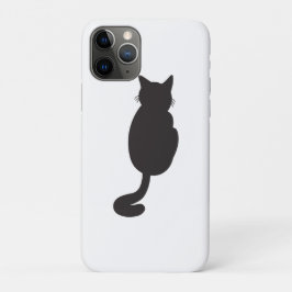 Capa Para iPhone 11 Pro Silhouette de Gato Negro Minimalista