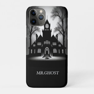 Capa Para iPhone 11 Pro Silhueta de Mansão Gótica Assustadora