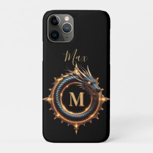 Capa Para iPhone 11 Pro 🐉 Símbolo de Dragão de Fantasia com Nome Personal