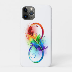 Capa Para iPhone 11 Pro Símbolo do Infinito com Pena Arco-íris