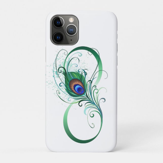 Capa Para iPhone 11 Pro Símbolo Infinito com Pavão (Verso)