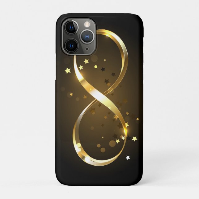 Capa Para iPhone 11 Pro Símbolo Infinity do ouro (Verso)
