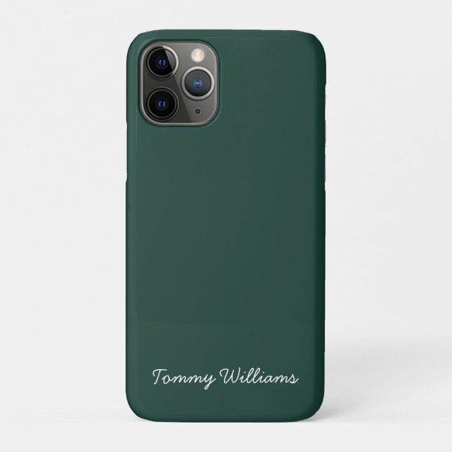 Capa Para iPhone 11 Pro Simples Emerald Green Professional (Verso)