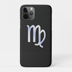Capa Para iPhone 11 Pro Sinal de prata do zodíaco do Virgo do cromo na