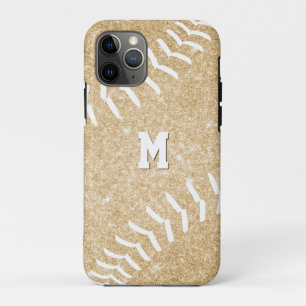 Capa Para iPhone 11 Pro softball de ouro monograma