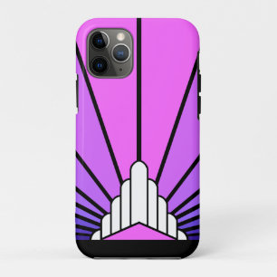 Capa Para iPhone 11 Pro Sol de arte deco roxo e rosa