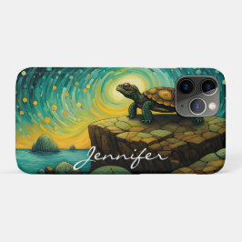 Capa Para iPhone 11 Pro Solitário Turtle pensando em seu nome