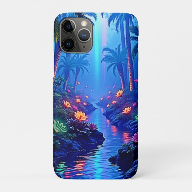 Capa Para iPhone 11 Pro Sonho de Floresta Fluvial Encantada (Verso)