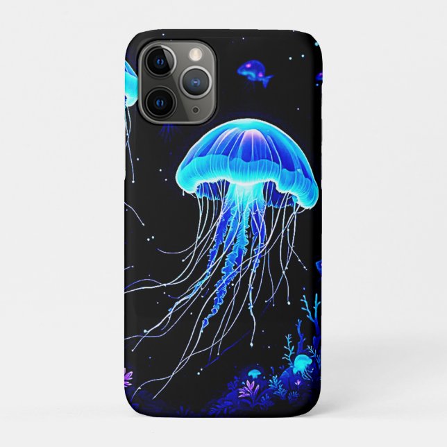 Capa Para iPhone 11 Pro Sonho de medusa bioluminescente (Verso)