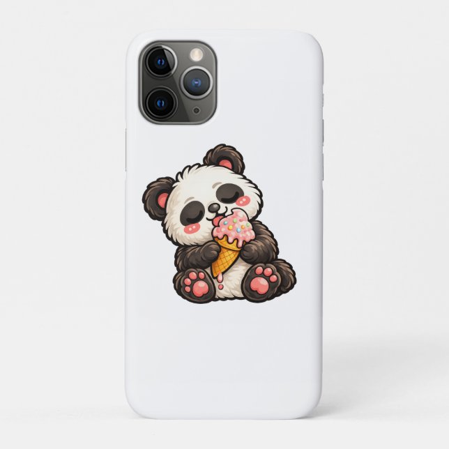 Capa Para iPhone 11 Pro Sorvete de Panda Fofo (Verso)