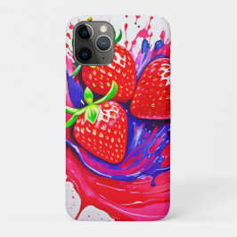 Capa Para iPhone 11 Pro Splash de Morango Vibrante