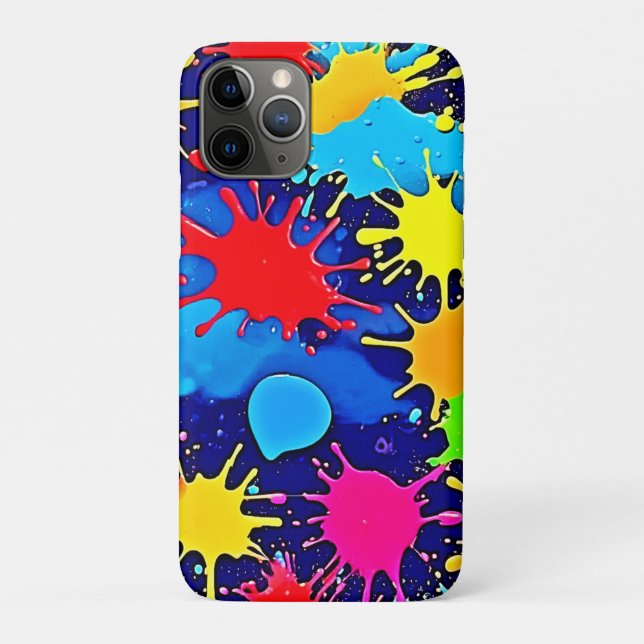 Capa Para iPhone 11 Pro Splatter de cor brilhante (Verso)