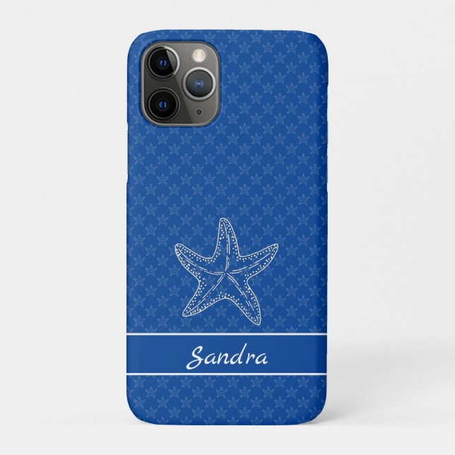 Capa Para iPhone 11 Pro Starfish Branco Brilhante Personalizado (Verso)