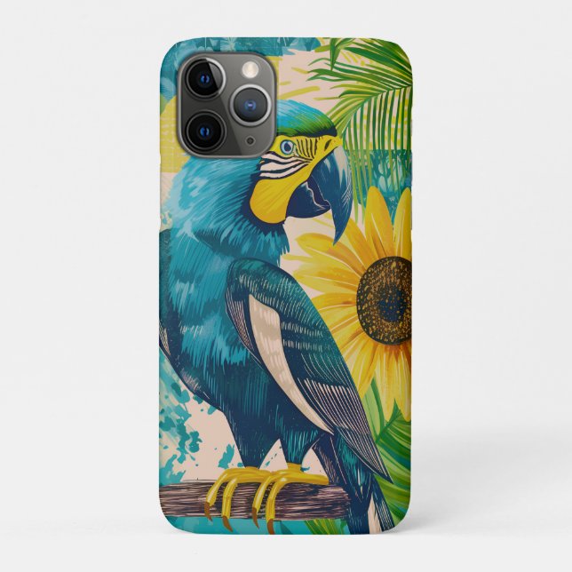 Capa Para iPhone 11 Pro Strahlender Ara im Sonnenschein (Verso)