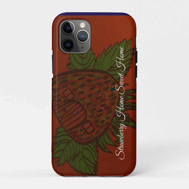 Capa Para iPhone 11 Pro Strawberry Home Sweet Home  (Verso)