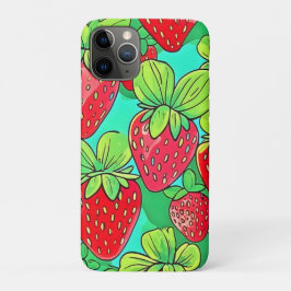 Capa Para iPhone 11 Pro Strawberry Pop Art Pattern