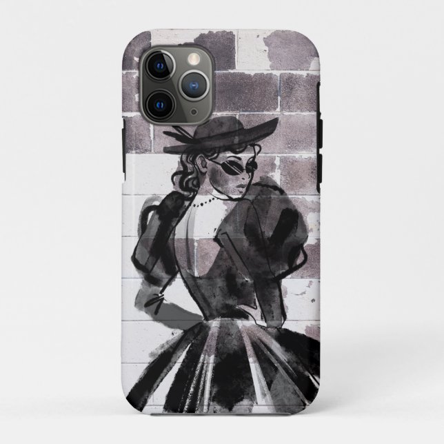 Capa Para iPhone 11 Pro "Street Muse - Moda na Parede" (Verso)