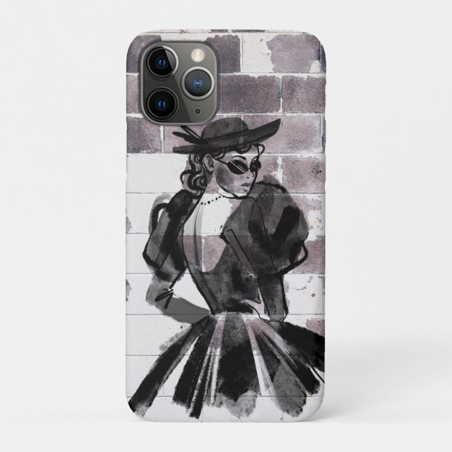 Capa Para iPhone 11 Pro "Street Muse - Moda na Parede" (Verso)
