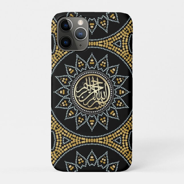 Capa Para iPhone 11 Pro Sunflower Bismillah Caligrafia Árabe (Verso)