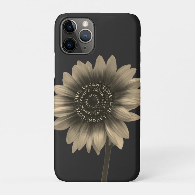 Capa Para iPhone 11 Pro Sunflower Live, Ria, Amor (Verso)