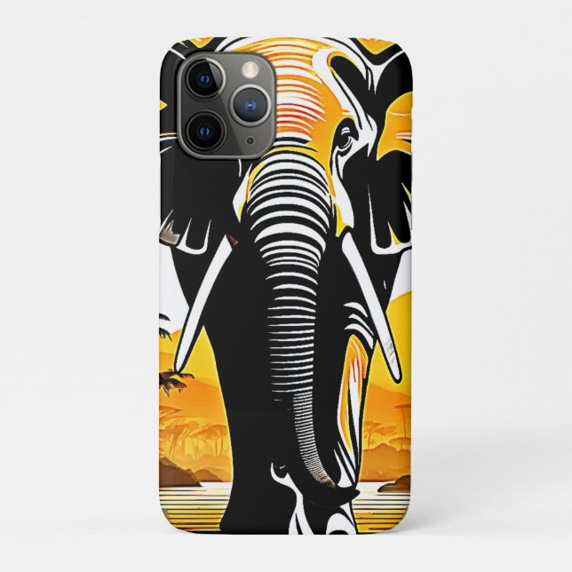 Capa Para iPhone 11 Pro Sunset de Elefante Majestoso (Verso)