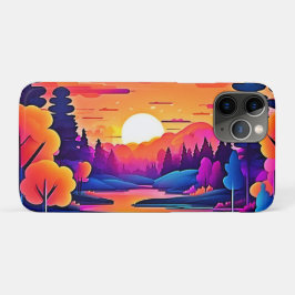 Capa Para iPhone 11 Pro Sunset Lake Fantasy Art