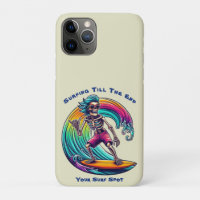 Surfista De Esqueleto Andando Uma Onda