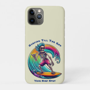 Capa Para iPhone 11 Pro Surfista De Esqueleto Andando Uma Onda