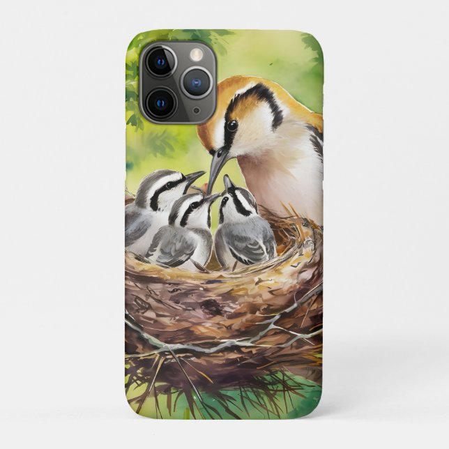 Capa Para iPhone 11 Pro Sweet bird nest painting (Verso)