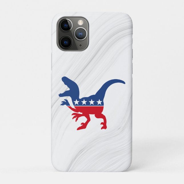 Capa Para iPhone 11 Pro T-Rex Patriótico Anti-Política (Verso)