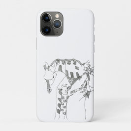 Capa Para iPhone 11 Pro Tapeçarias de pau abstratas em preto e branco na p