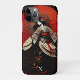 Capa Para iPhone 11 Pro Teatro Kabuki Dramático Preto e Vermelho
