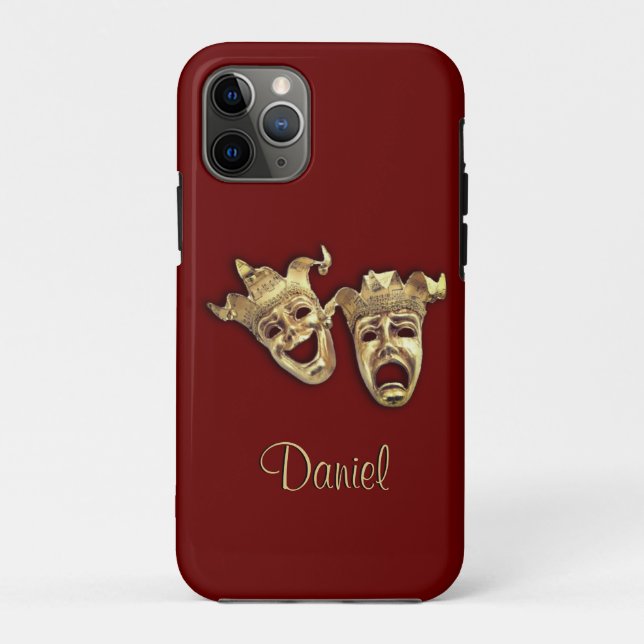 Capa Para iPhone 11 Pro Teatro Maroon Comédia e Tragédia (Verso)